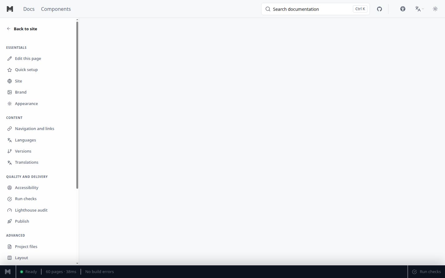 The structured M-Press configuration editor in development mode
